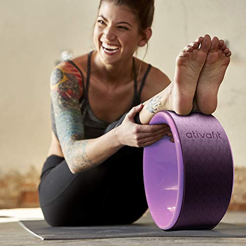 ATIVAFIT Sports Yoga Wheel Yoga Roller Rad for Back Pain